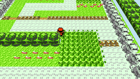 Pocket Voxel, a route of extruded voxel grass and carved trees